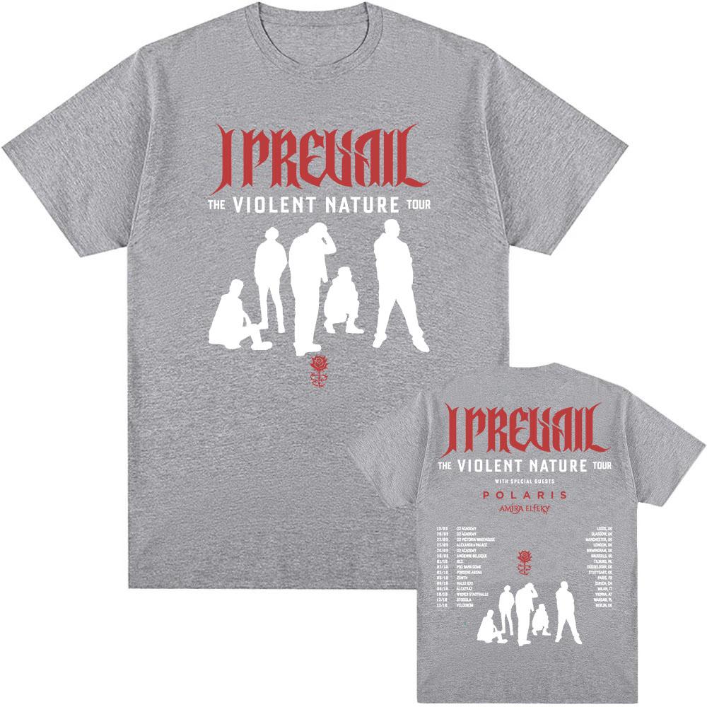 La T-SHIRT VIOLENT NATURE Tour 2026 I Prevail Punk Band T-shirt Unisex Streetwear Hip Hop T-shirt Larga Stampata