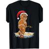 Men'S Funny Naughty Gingerbread for Man Christmas T-Shirt - 220GSM Heavyweight Black Relaxed Fit Short Sleeve Tee with Gingerbread Cookie & Candy