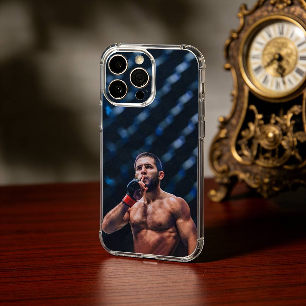 S-Strong I-Islam M-MakhachevS Phone Case For iPhone17,16,15,14,13Pro Max,us,Soft Silicone Transparent Cover
