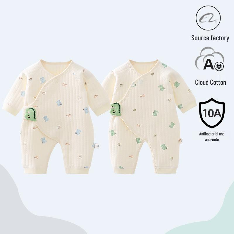Pure Cotton Butterfly Baby Romper - Warm & Lightweight for Autumn/Winter