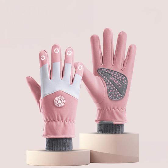 Dětské lyžařské rukavice Vodotěsné s fleecovou podšívkou Zimní rukavice Teplé Větruodolné rukavice s protiskluzovými dlaněmi pro chlapce dívky Lyžování Snowboarding Cyklistika