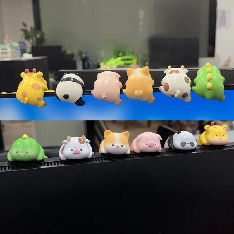 Mini Cartoon Animal Resin Decorative Toy Cute Computer Desktop Decoration Car Cute Doll Perfect Birthday Gift Choice Decoration