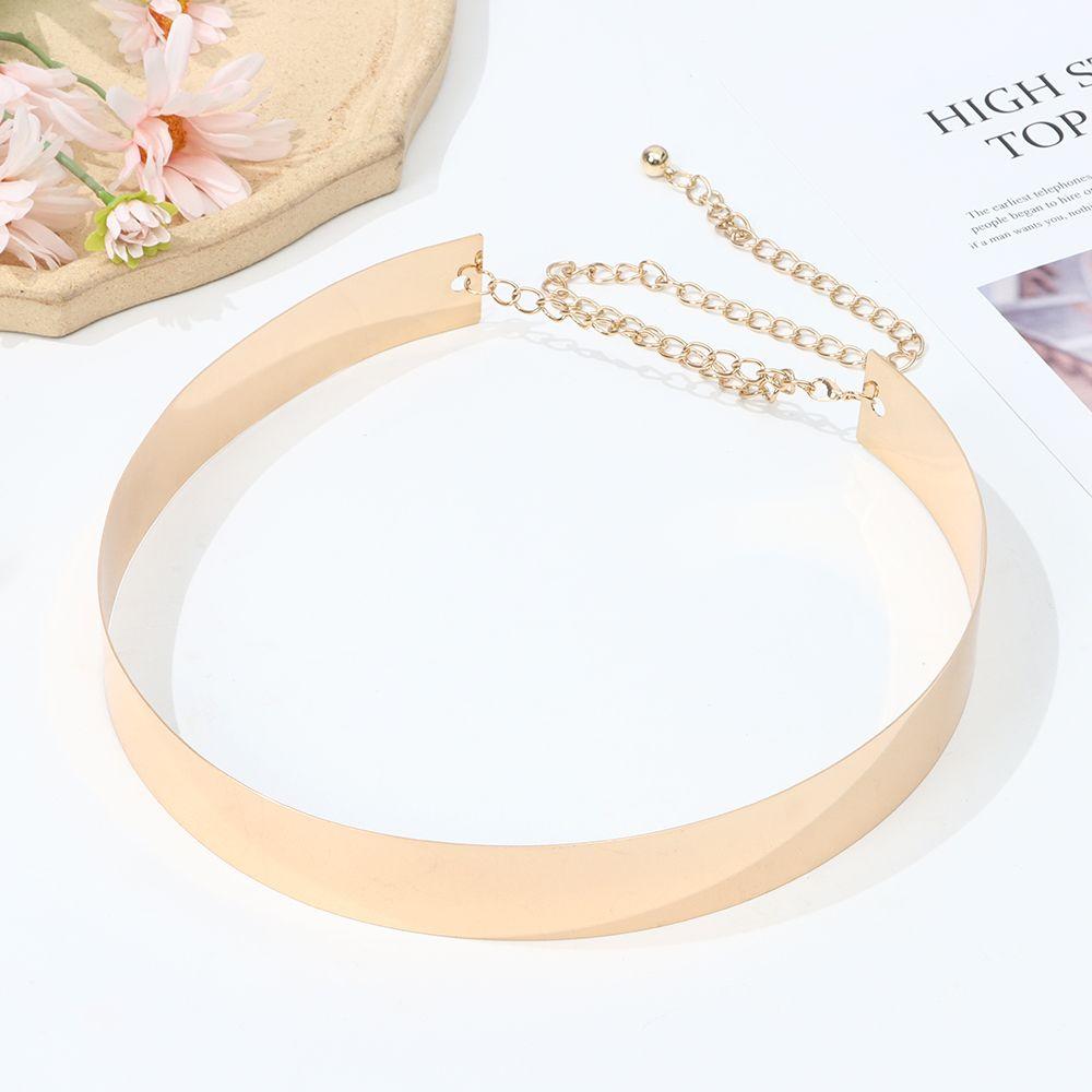 Gift Waist Ornament Mirror Waistband Wide Waist Belt Gold Silver Color Sequined Metal Wide Belt