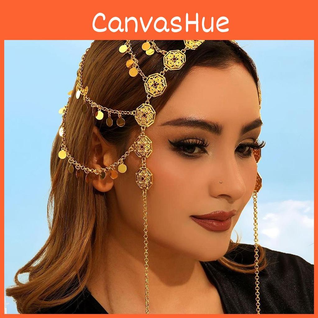 Inspired Middle Eastern Head Chain With Multilayer Circles For Occasion Women