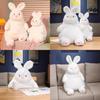 Plush White Lazy Rabbit Doll Delightful Large Cuddly Bunny For Home And Nursery