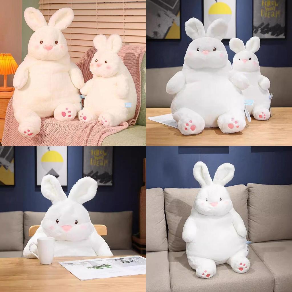 Plush White Lazy Rabbit Doll Delightful Large Cuddly Bunny For Home And Nursery