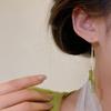 Vintage Bamboo Earrings Chinese Style Copper Ear Drops Long Fringe Green Bamboo Ear Thread