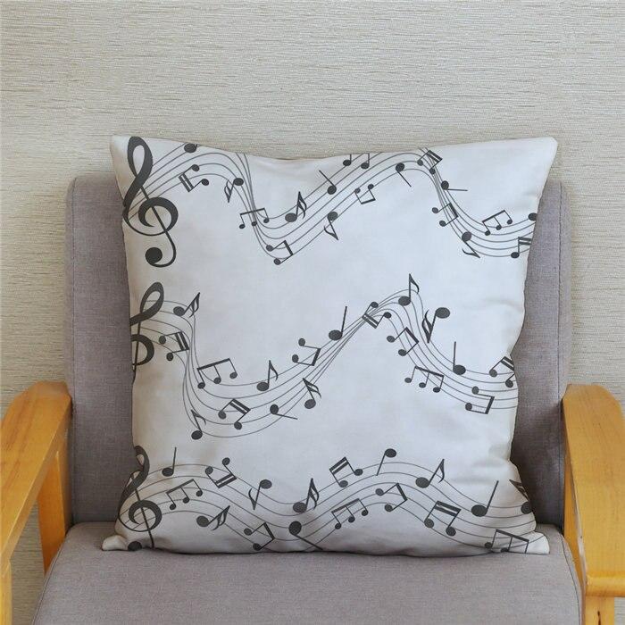 Home Decor Pillowcase Cartoon Sheet Music Printing Cushion Cover Bedroom  Living Room  Sofa Pillow Case