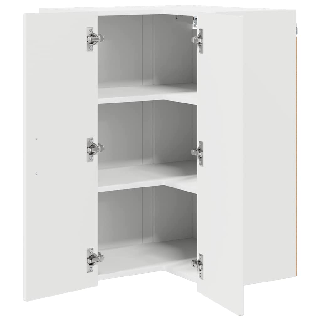 Lucca Wall Corner Cabinet High Gloss White 57 x 57 x 80 cm
