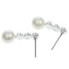 Women's White Faux Pearl Earrings Rhinestone Eardrop Ear Studs Bride Jewelry