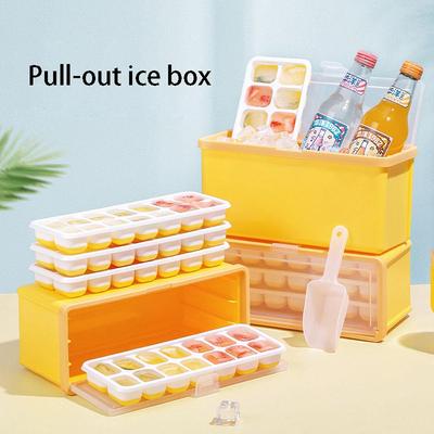 Tragbare Ausziehbare Eisbox Eiswürfelbereiter Form Mehrschichtig 42 Fächer Schubladenbereiter Sommer Eis Gefrierbehälter.