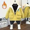 Children's Fleece Thickened Hoodie Autumn and Winter Casual Warm Coat for Boys and Girls