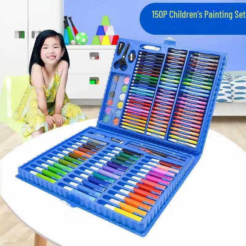 145-Piece Deluxe Watercolor Pen Set for Kids - Double-Layered Aluminum Box Art Supplies & Painting Tools