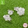 Spring Frosted Flower Stud Earrings For Women, Simple And Elegant S925 Sterling Silver Fun Earrings Earrings
