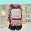 Color Capybara Blocked Letter Print Student Backpack With Pendant Badge And