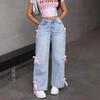Women's Trendy Bow Straight-Leg Wide-Leg Jeans
