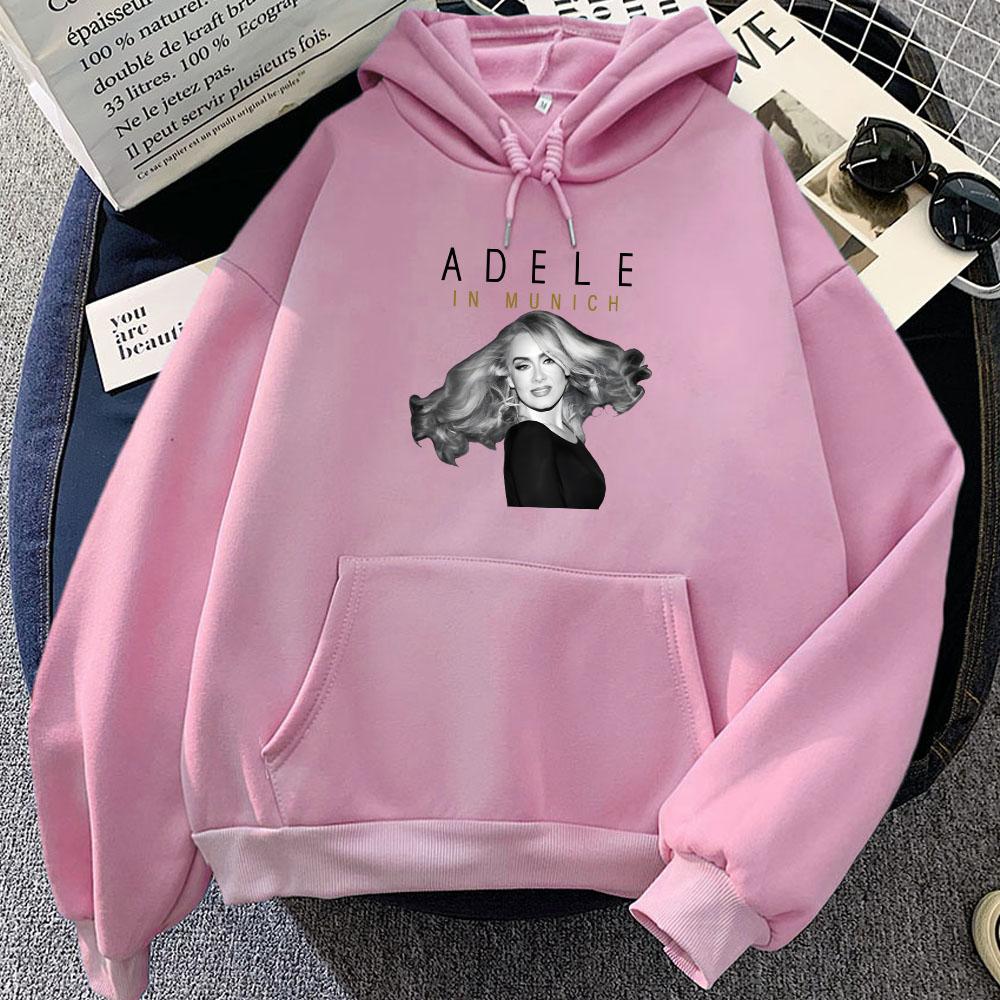 Adele in Munich Hoodies Winter Long Sleeve Hooded Sweatshirts Women Men Clothes Singer Graphic Printing Pullovers Sudadera Girls
