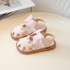 Sweet Toddler Girls Sandals Elegant Pearl Bowtie Children's Summer Sandals Fashion Cut-outs Kids Causal Princess Flat Sandals