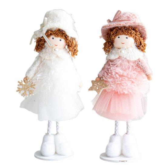 Christmas Angel Doll Ornaments Tabletop Small Plush Fairy Elf Figurine for Thanksgiving New Year Birthday Wedding Valentine's Day Party Decoration