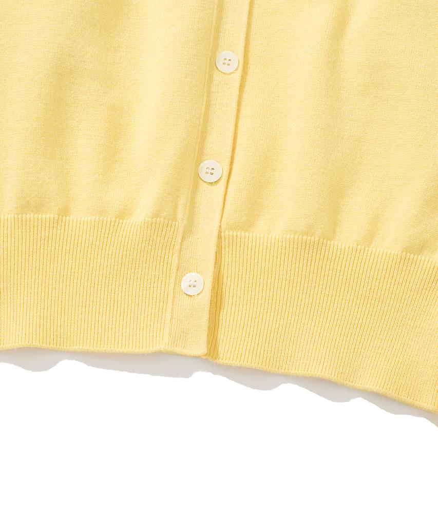 Knitted (W) Basic Essential Washable V-Neck Cardigan Yellow