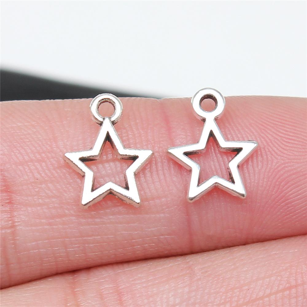 40pcs Star Charms Pendant Antique Silver Color Star Charm Pendants Jewelry Accessories DIY Tiny Tar Charms