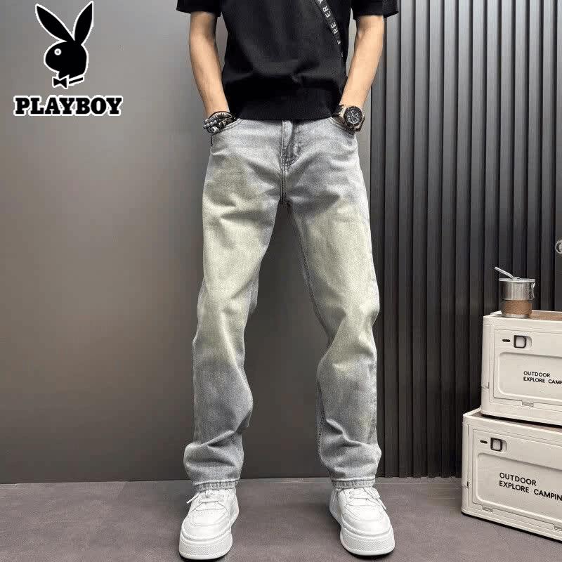 PLAYBOY Men s Elastic Waist Straight Wide Leg Jeans XL