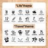 WANDIC Rubber 24 2 Styles Mini Wooden Rubber Stamps with Diary Wooden Stamps for DIY Card and Scrapbooking and Stamps, Pieces, Crafts, Making, (Travel