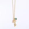 Birth Month Flower Pendant, Rose Flower Necklace Charms Set Stainless Steel