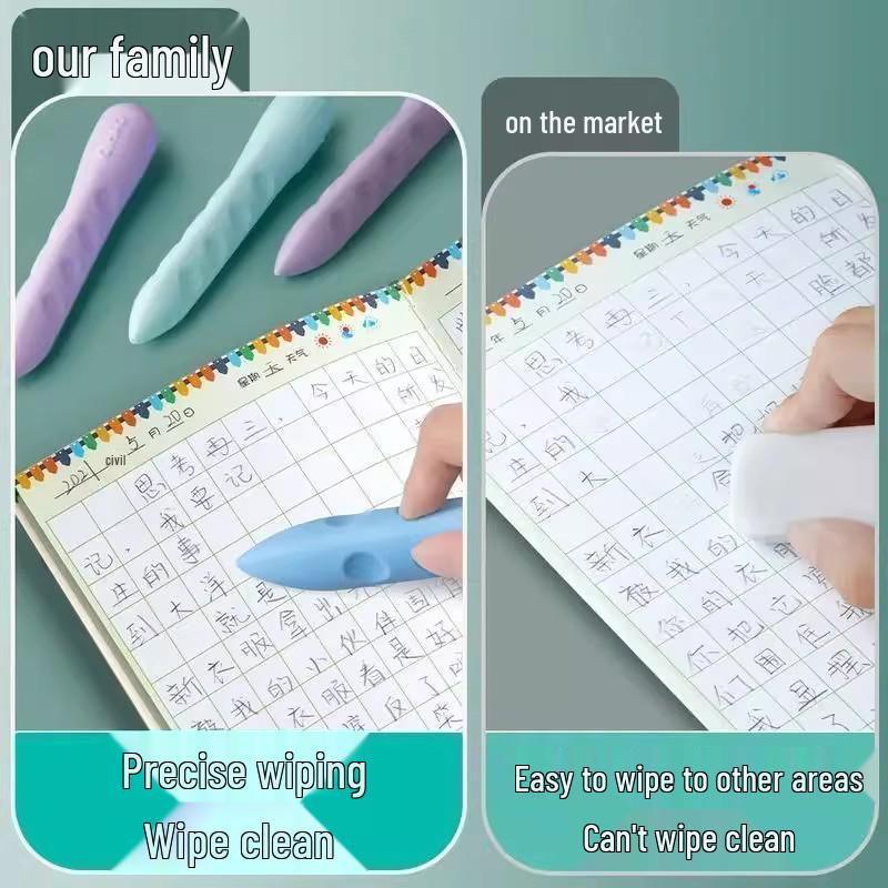 Heat-Erase, Dust-Free Eraser with Holes – Durable, Non-Crumbling Design for Students