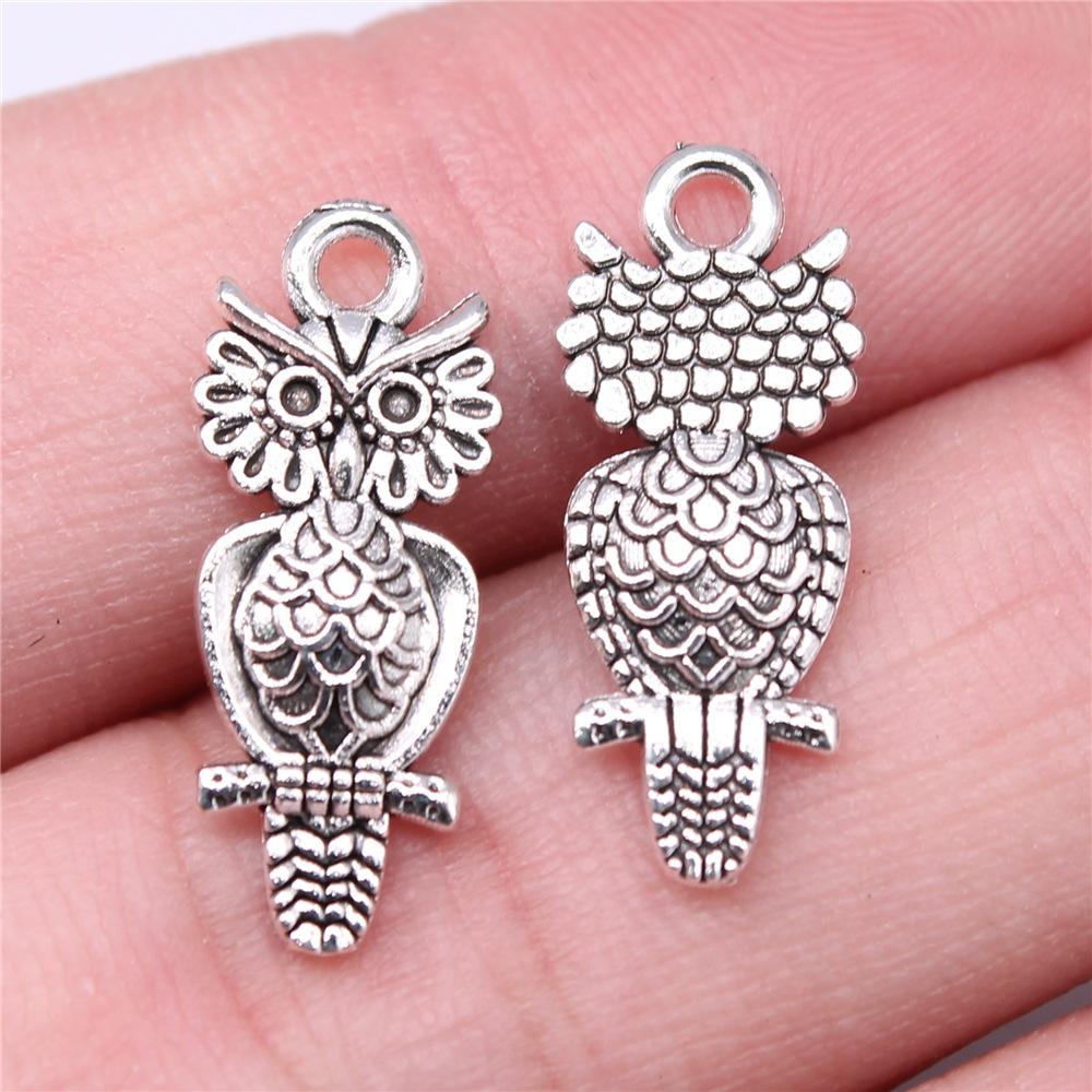 20pcs Owl Charms Antique Silver Color Owl Charms Pendants For Bracelets Small Owl Charms Making Jewelry