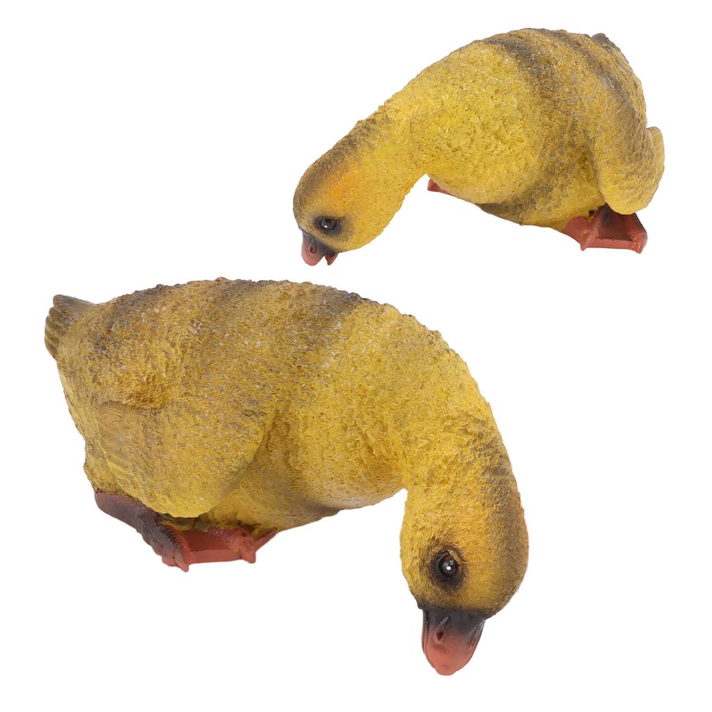 Entenstatue Niedlich Lebendig Lebensecht Leuchtende Farbe Wetterfest Harz Ente Hofdekoration für Bauernhof Balkon Trinken