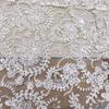 Embroidered Lace Fabric with Flower-like Patterns Suitable for Wedding Dresses Formal Gowns and Designer Clothing Fabrics