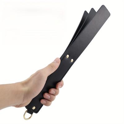1pc Black Faux Leather Equestrian Riding Crop - 3-Layer Design Horse Training Whip for Dressage, Show Jumping & English Riding