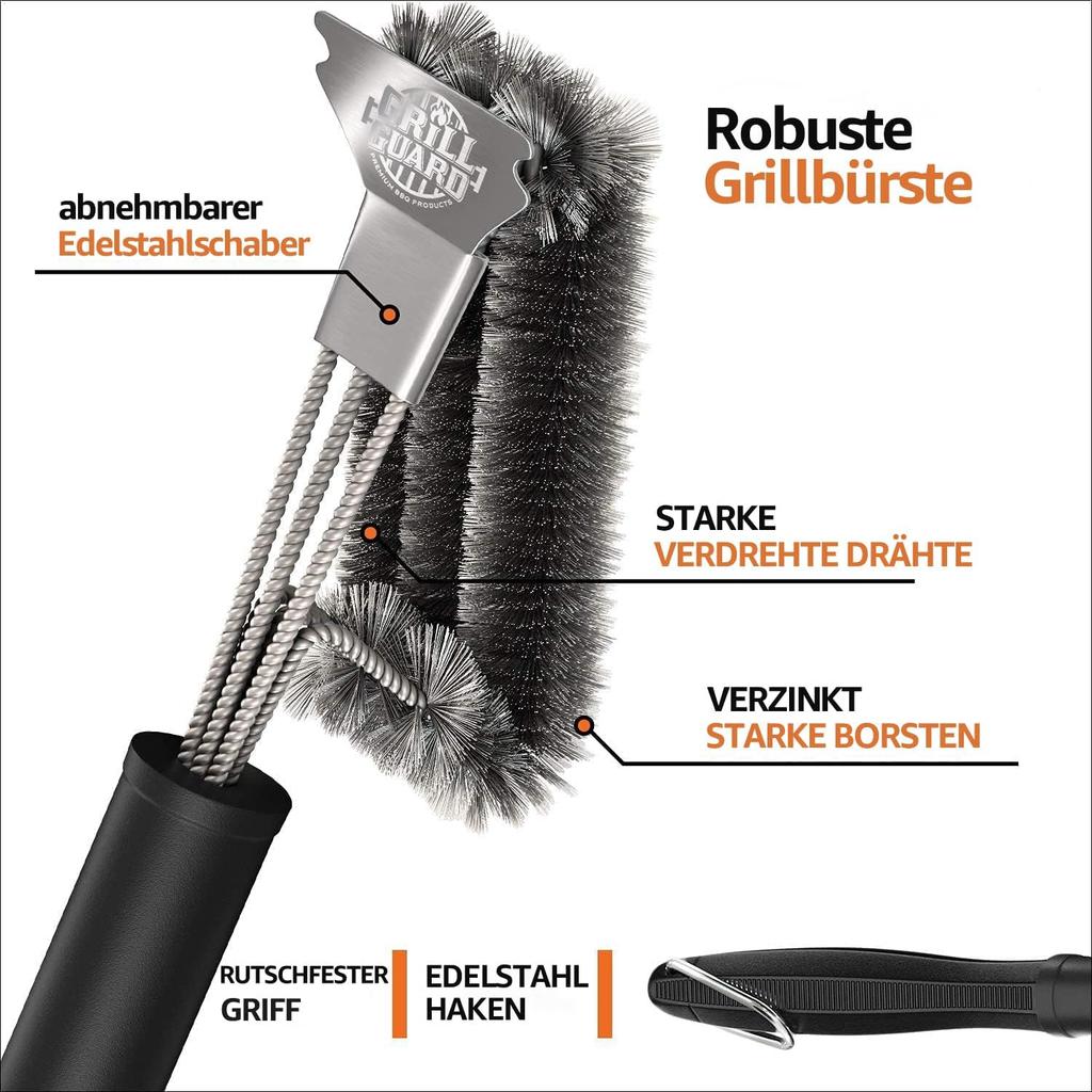 BBQ Grill Cleaning Brush&Scraper – Barbecue Wire Brush for Grill– 18'' Stainless Grill Grate Cleaner - Safe Grill Accessories&Tools for Charcoal