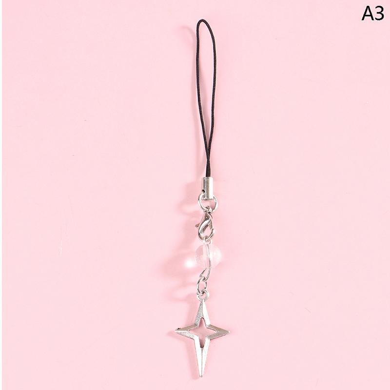 Trendy Mobile Phone Chain Women Sweet Cool Heart Cross Pendant Phone Strap Lanyard Keychain