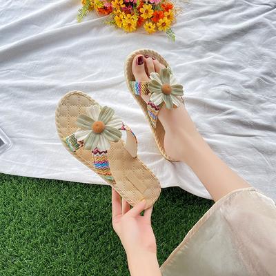 Mode Außenschuhe für Damen Blumen Sandalen am Strand Flache Damen Hausschuhe Stilvoll 39 2025 Luxus Niedriger Preis Sommer Pantoletten Aktion