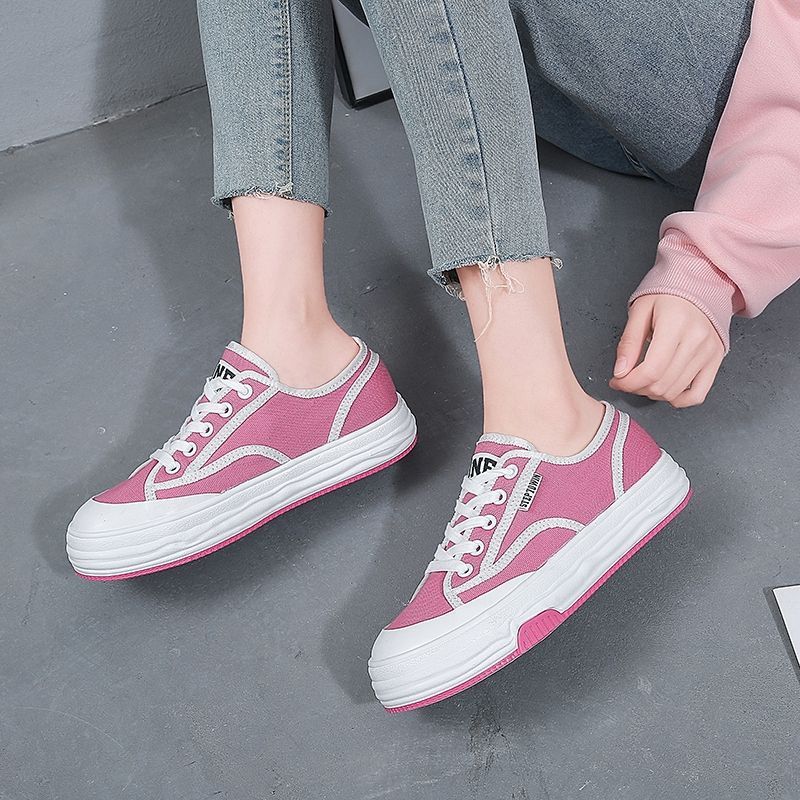 

Кампус новые летние парусиновые туфли повседневные, легкие и удобные на толстой подошве универсальные дышащие трендовые женские туфли кеды 40 розовый