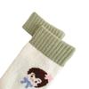 2 Pairs of Autumn and Winter Color-blocking Mid-calf Socks for Women, Thickened Warm Cartoon Cute Cotton Socks, Versatile Pile Socks