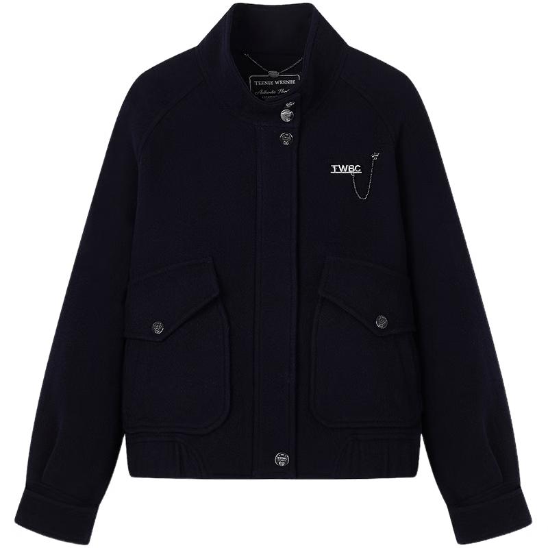 

Teenie Weenie Women s Stand-up Collar Wool Blend Jacket M