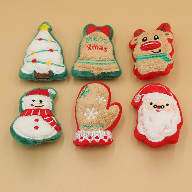 Christmas Plush Cartoon Cat Toy Design Builtin Cat Mint Fun Pet Chew Toy