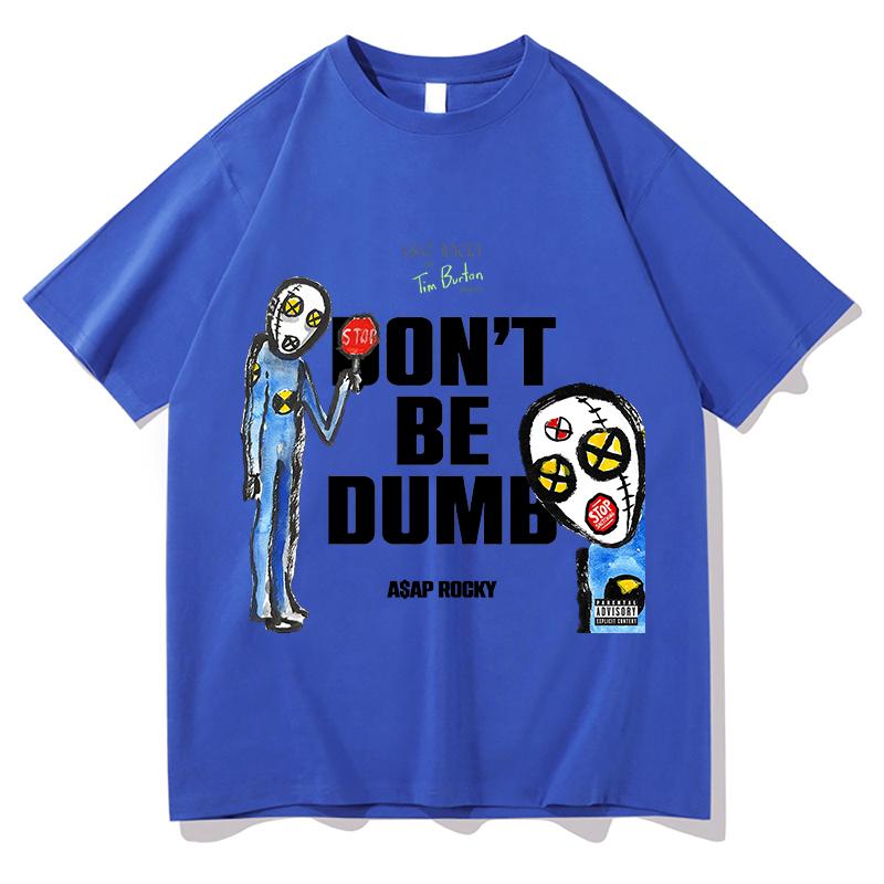 AAP ROCKY Dont Be Dumb Album TShirts Unisex Pure Cotton Fashion Casual Aesthetic Shorts Sleeve Graphic Tops Tees Streetwear