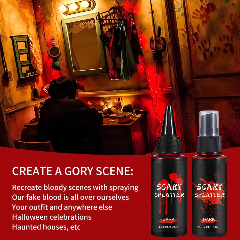100ml Halloween Fake Blood Halloween Liquid Blood Drops Halloween Simulation Vampire Fake Blood Spray For Cosplay