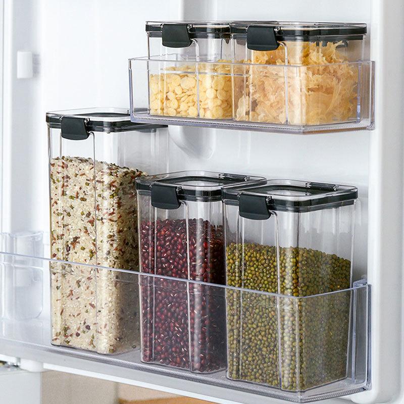 

Герметичный пластиковый контейнер для хранения продуктов, мюсли, конфеты, сушеные банки с крышкой, холодильник, контейнеры-цистерны, предметы домашнего обихода, кухонный органайзер