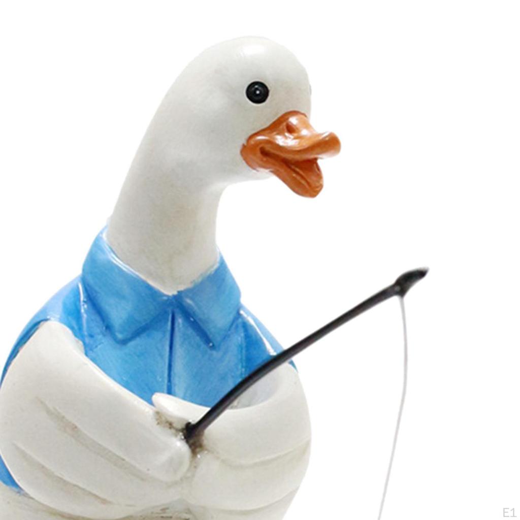 2 Pieces Duck Miniature Figurines DIY Bonsai Crafts Resin Plant Pot Decor Ornaments for Patio