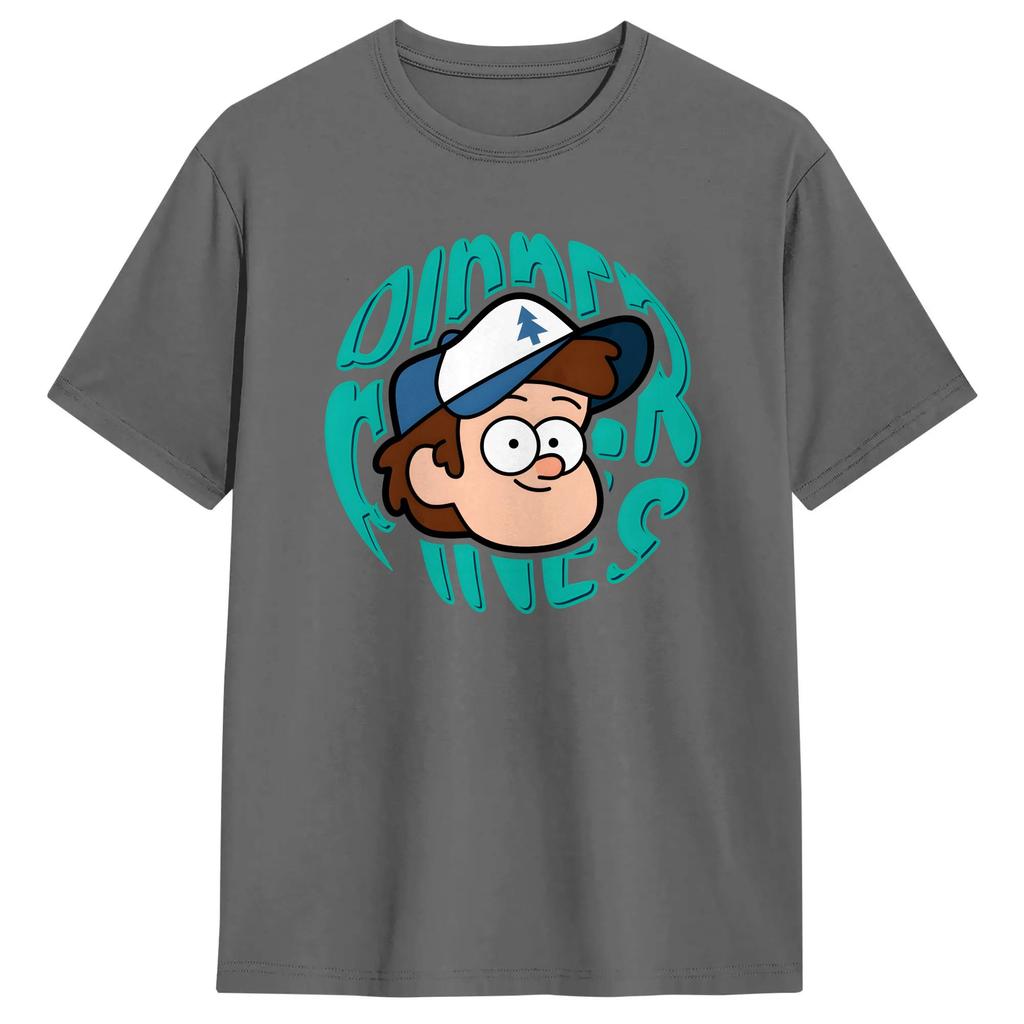 Dipper Pines Head TShirts Unisex GGravity Falls Novelty Pure Cotton Tee Shirt Crew Neck Short Sleeve T Shirts Original Clothing