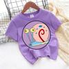 SpongeBob TShirt for Kids Cartoon Design Round Neck for Boys and Girls Cotton Casual Streetwear Short Sleeve Kids Tops