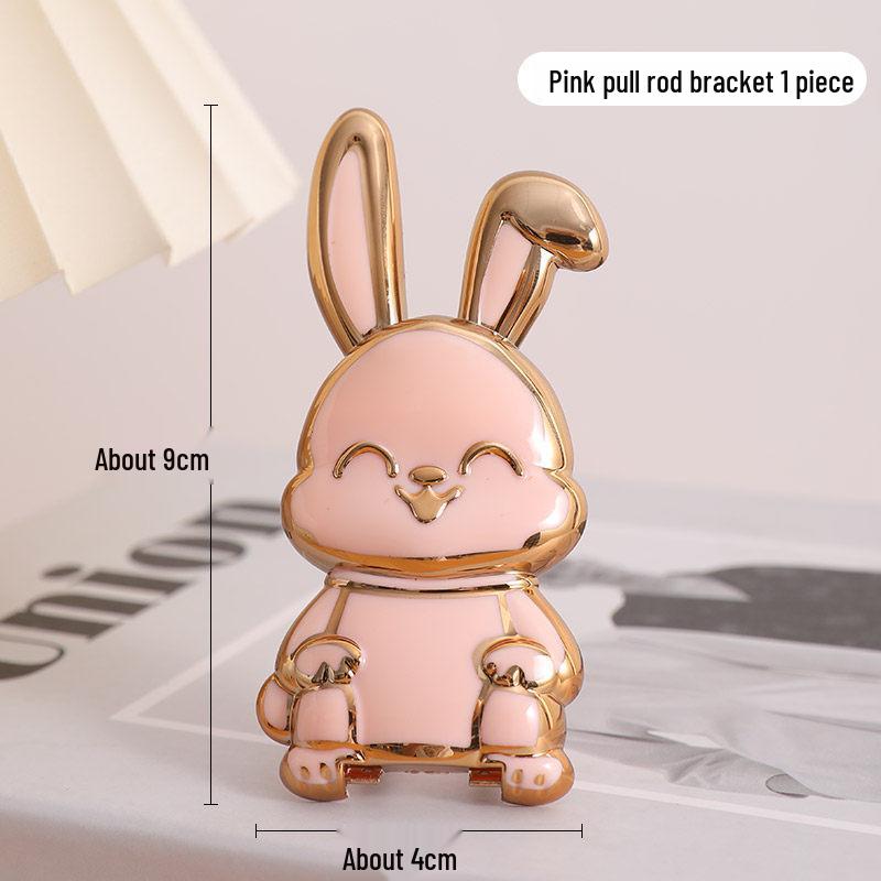 

Cute Rabbit Mobile Phone Stand: Creative, Foldable, Push-Pull Design for Desktop Display