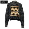 [Domestic Regular Product] RW181A FWO FEKL72 All-over Pattern Wool X Cotton Short Length Knit Sweater/ Tops S blackUsed
