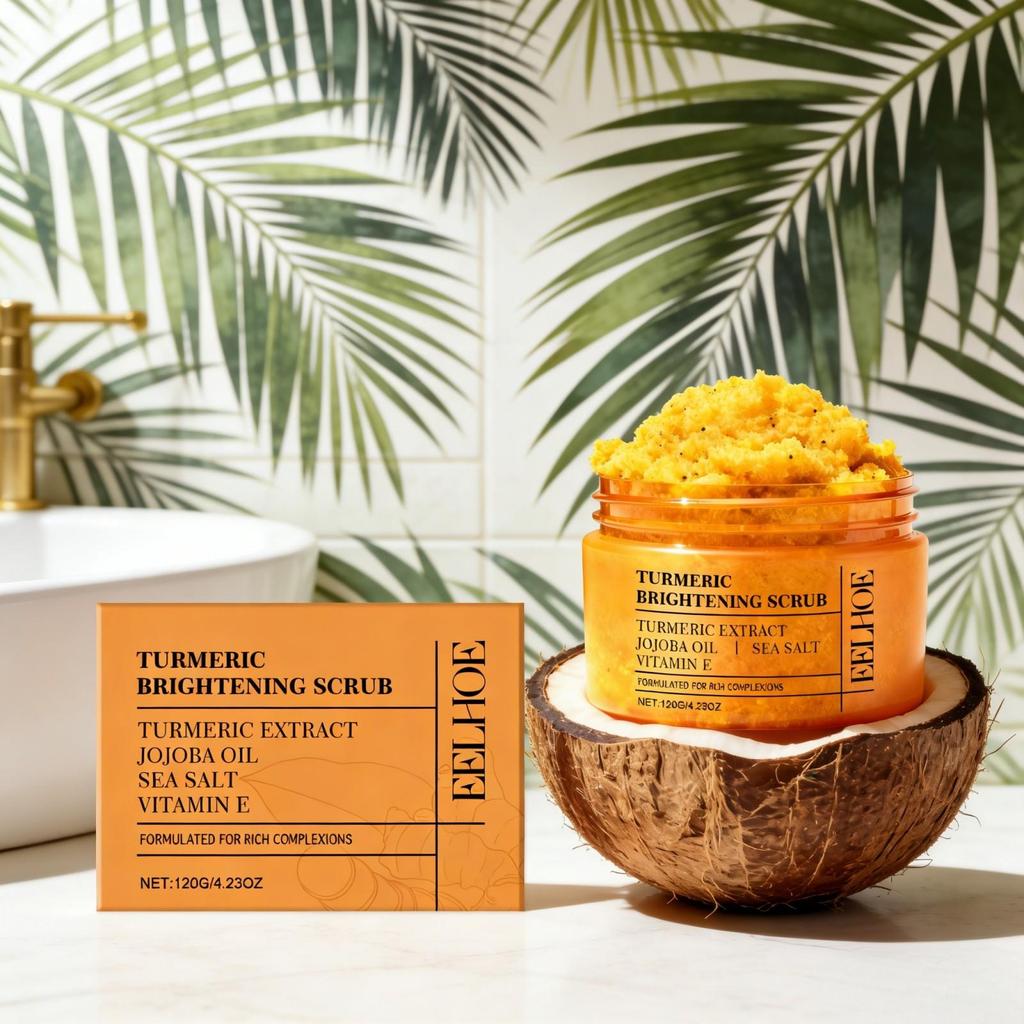 EELHOE Kurkuma Peeling Rozjaśniający Skórę Produkty Rozjaśniające Peeling do Całego Ciała Usuwanie Martwego Naskórka Gładki Peeling Solą Morską
