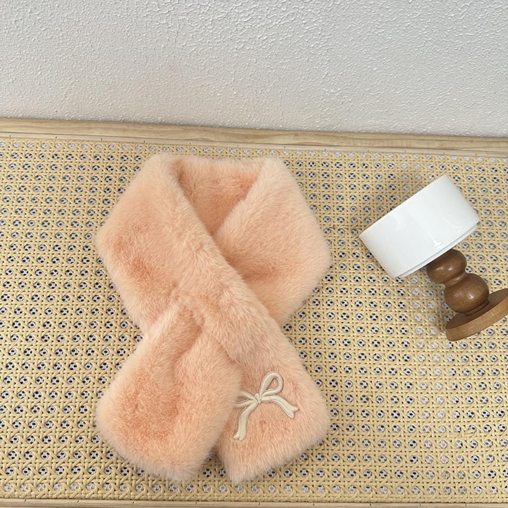 Thick Warm Children Winter Scarf Plush Shawl Scarves Cute Cross Neck Scarf